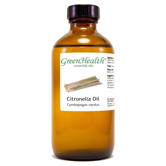 Citronella Essential Oil - 8 fl oz (237 ml) Glass Bottle w/ Cap - 100% Pure Essential Oil by GreenHealth