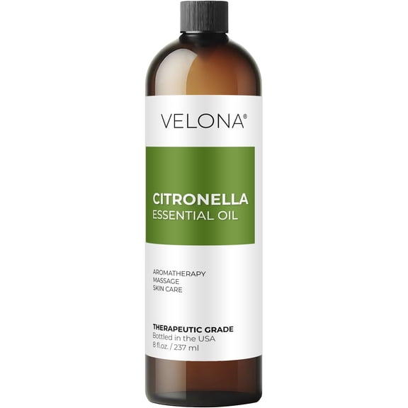 Citronella Essential Oil by Velona - 8 oz | Therapeutic Grade for Aromatherapy Diffuser Undiluted