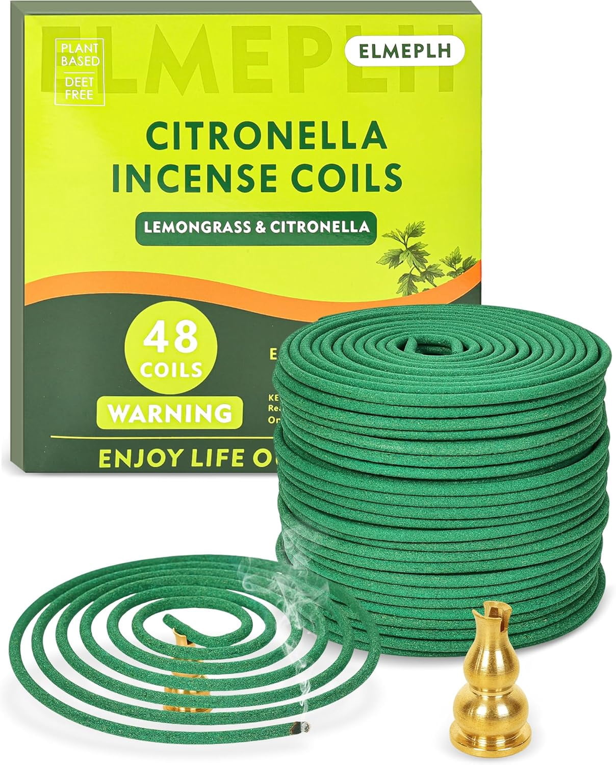Citronella Incense Coil Outdoor - Each Burns for 5-7 Hours (Contains 48 coils & 2 Stands)