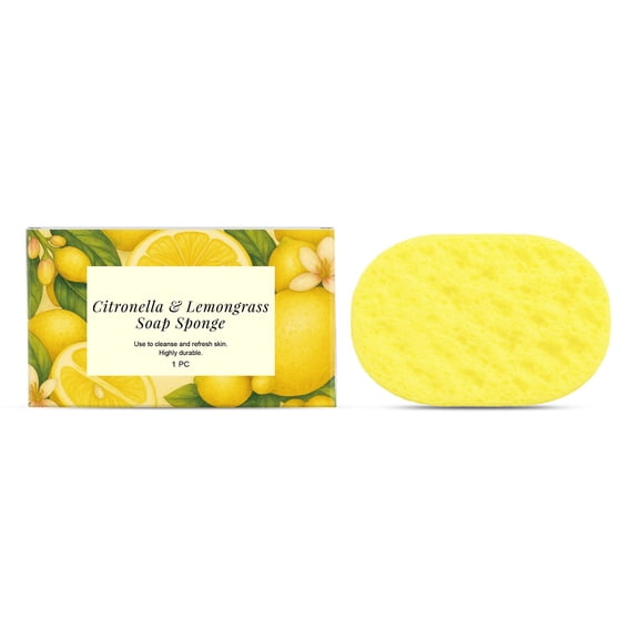 Citronella Lemongrass Soap Sponge For Gentle Skin Cleansing Plastic Box
