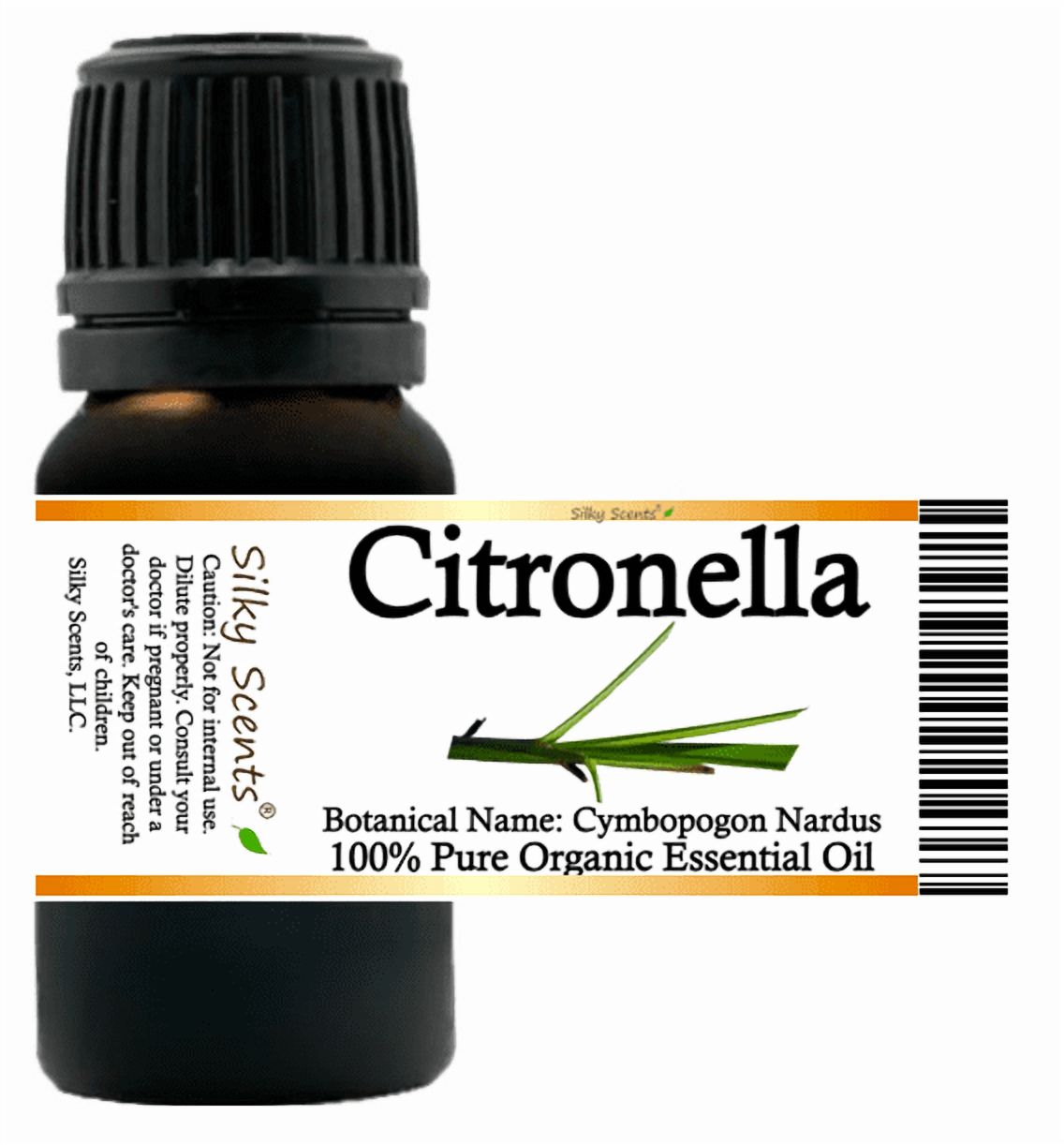 Citronella Organic Essential Oil 1 fl oz (30 ml) - 100% Pure and Natural by Silky Scents