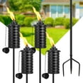 thumbnail image 1 of Citronella Torches for Outside Set of 4, 16 Oz Outdoor Garden Torches with 3-Prong Grounded Stake, 59 Inch Metal Torch for Garden Décor, Outside Torches for Backyard, Garden, Patio, 1 of 16