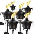 thumbnail image 1 of Citronella Torches Set of 6, 3-Prong Grounded Stake Outdoor Torches, 14.5 oz Garden Torches for Outside, 58 inch Outdoor Decorative Torch, 1 of 7