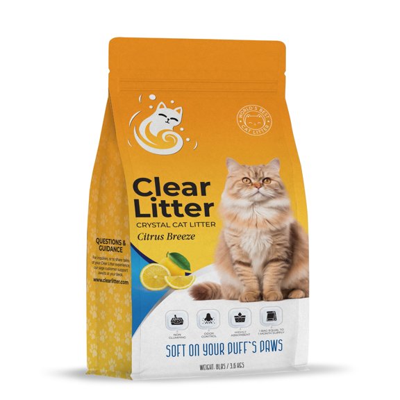 Citrrus Breeze Cat Litter Premium Lightweight, Non-Clumping, Dust-Free Crystals for Odor Control, ScoopFree & Easy to Clean, Pretty Kitty Litter for Multi-Cat Homes