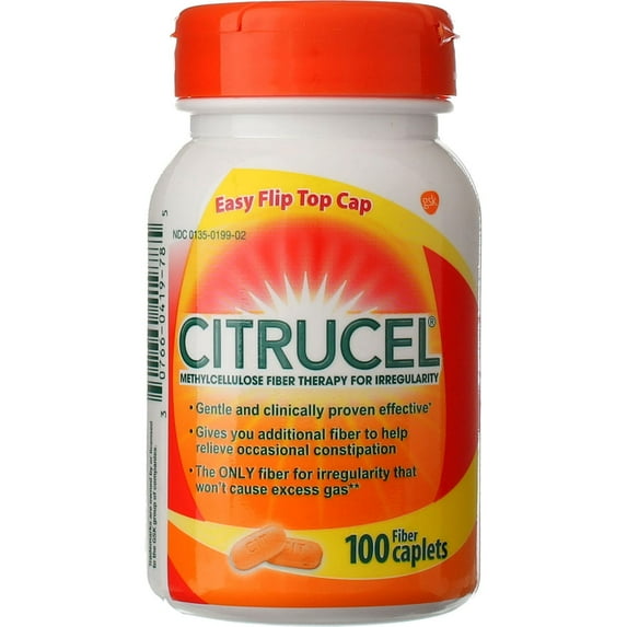 Citrucel Fiber Therapy Caplets, 24-Hour, 100 Count, 3 Pack