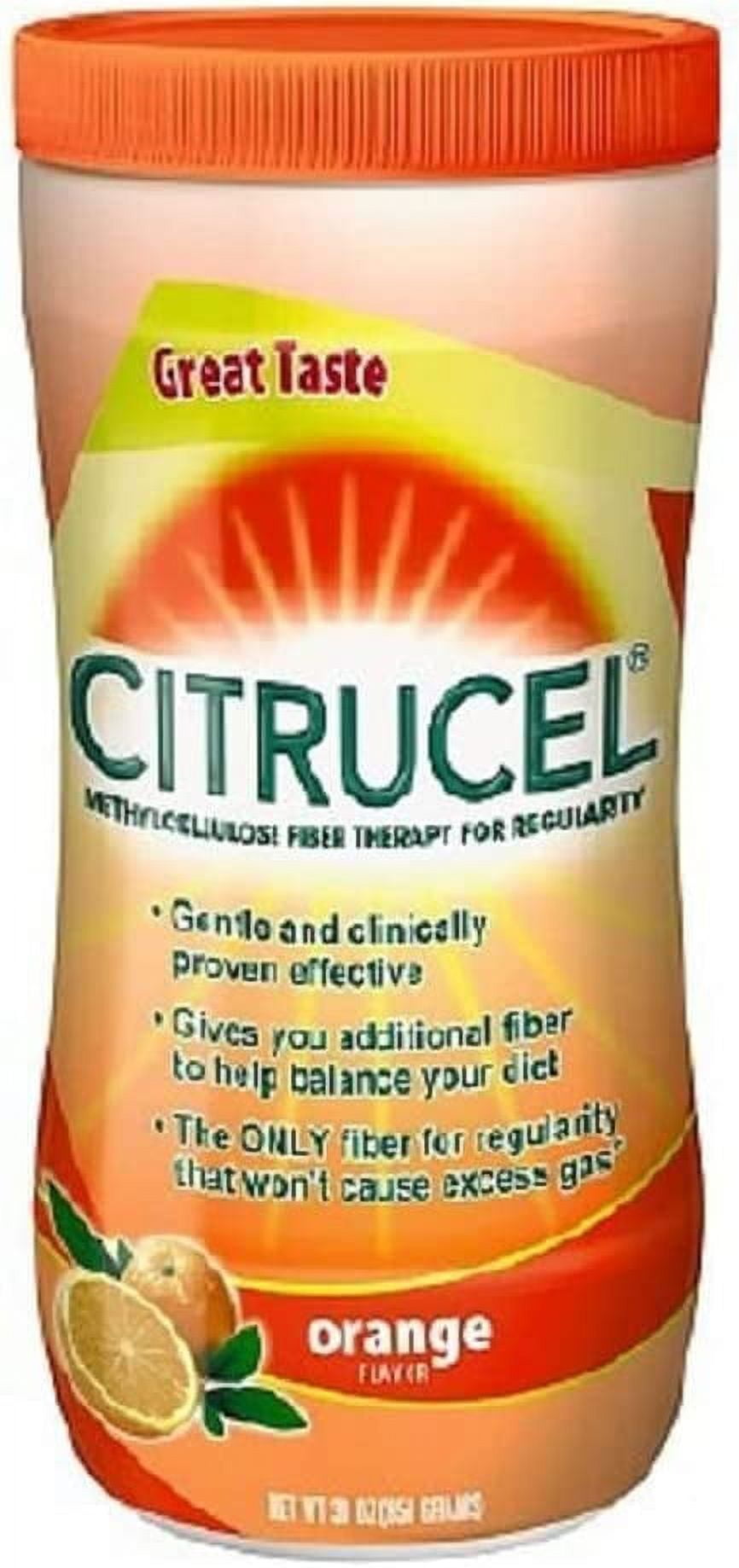 Citrucel Powder Orange Flavor Fiber Therapy for Occasional Constipation