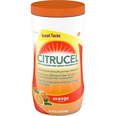 Citrucel Powder Orange Flavor Fiber Therapy for Occasional Constipation Relief, 30 oz