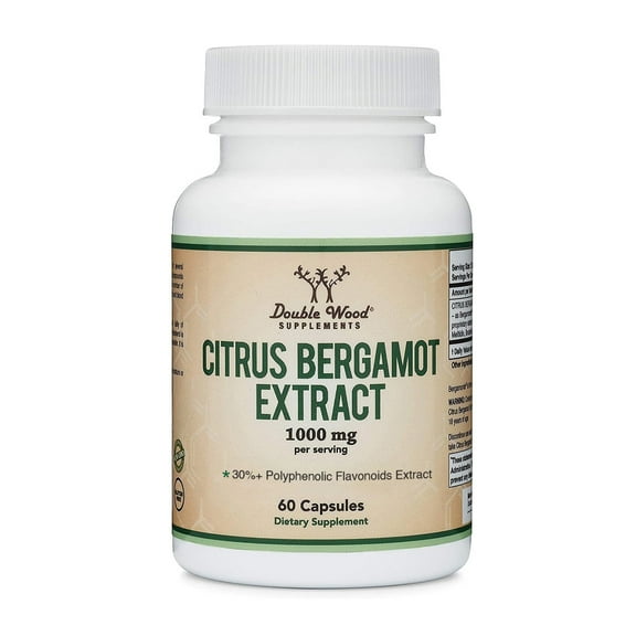 Citrus Bergamot Extract 1000 mg per serving (Patented, Clinically Tested Bergamonte Formula) 60 Capsules
