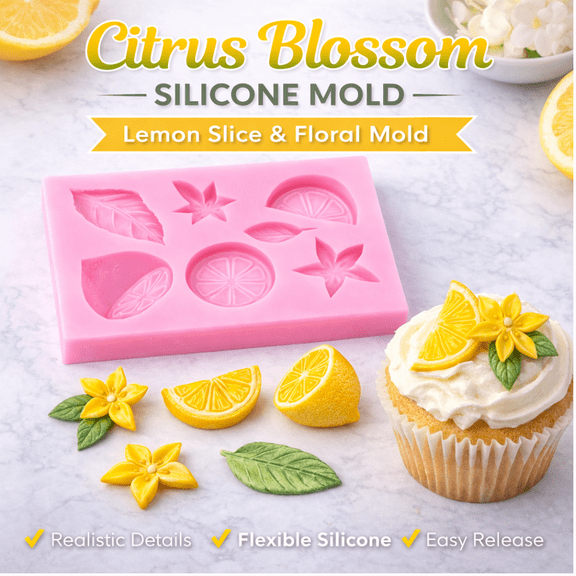 Citrus Blossom Silicone Mold  Lemon Slice & Floral Mold