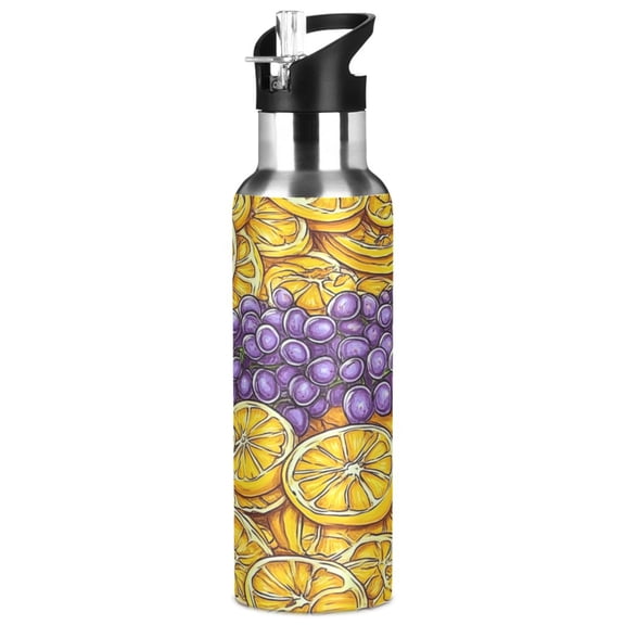 Citrus Delight 1000ml Double Walled Stainless Steel LeakProof Sports Bottle Thermo 8h Portable