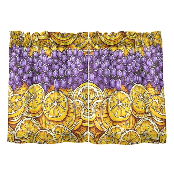 Citrus Delight Kitchen Curtains Tier Set 27x24 Inch 2 Panels Semi Sheer Light Filtering Privacy UV Protection