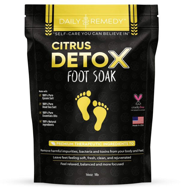 Citrus Detox Foot Soak with Epsom Salt Removes Toxins, Helps Treat