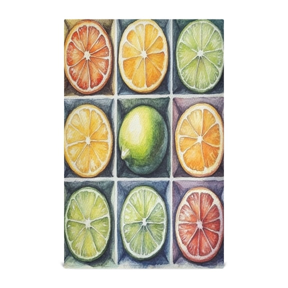 Citrus Fruit Collage Kitchen Towels Set of 4 Tea Towels for Kitchen Decorative Waffle Dishcloths 28x18in