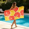 thumbnail image 1 of Citrus Fruit Print Beach Towel, 27.5x55in Oversized Quick Dry Pool Towel for Beach, Gym, Travel, 1 of 6