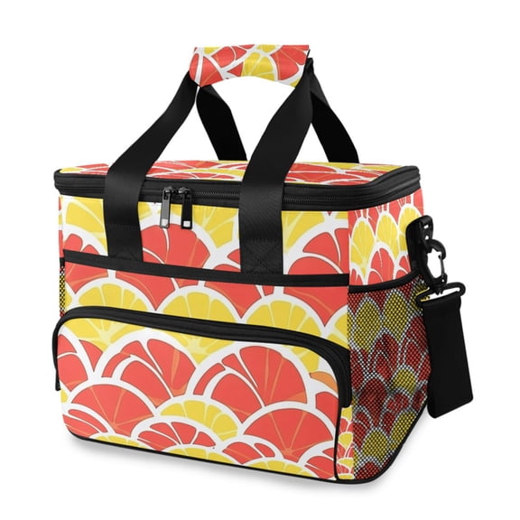 Citrus Fruit Slice Insulated Lunch Bag 15L Cooler Box for Women Men Work Camping Beach Travel