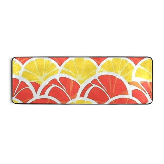 Citrus Fruit Slice Runner Rug for Hallways Kitchen Non Slip 2'x 6' Washable Hall Carpet for Bedroom Entryway Laundry Room