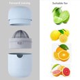 thumbnail image 1 of Citrus Juicer Simple manual Lemon juicer Small portable juicer cups with two different ways to use fruit - blue, 1 of 5