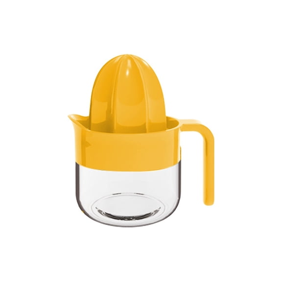 Citrus Juicer ,Yellow  Manual Juicer with Measuring Cup, Dual Reamers, Dishwasher Safe, Compact Storage (Yellow 250ml-)