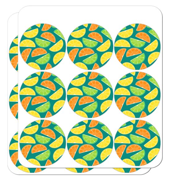 Citrus Lemon Lime Orange Slices Pattern Planner Calendar Scrapbooking Crafting Stickers