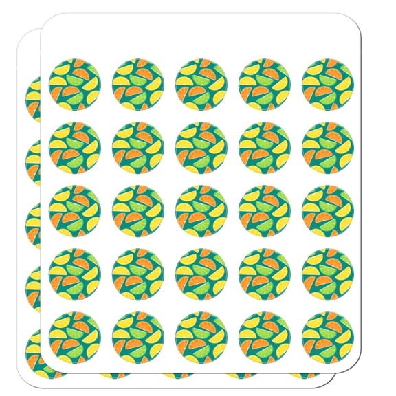 Citrus Lemon Lime Orange Slices Pattern Planner Calendar Scrapbooking Crafting Stickers