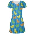 thumbnail image 1 of Citrus Lemon Lime Summer Blue All Over Juniors V-Neck Dress, 1 of 2