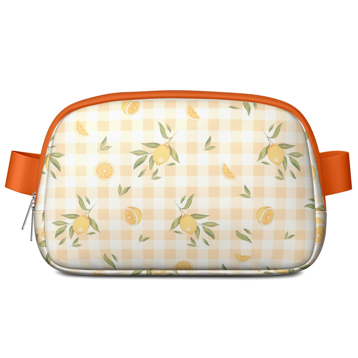 Citrus Lemon Lover Fanny Pack – Yellow Belt Bag with Retro Fruit Design & Floral Accents