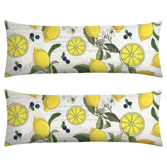 Citrus Lemon Lumbar Pillow Tropical Fruit & Flowers, Boho Chic Velvet Cover, Perfect for Living Room, Patio, Housewarming Gift
