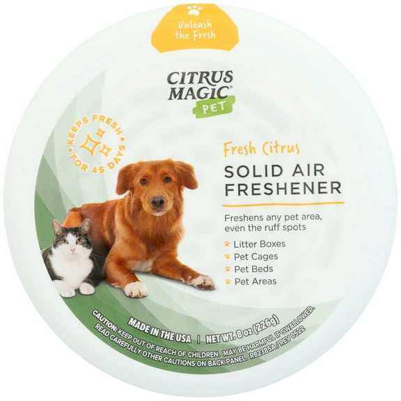 Citrus Magic Pet Deodorizing Solid Air Freshener for Pet Homes, Fresh Citrus - 8 oz