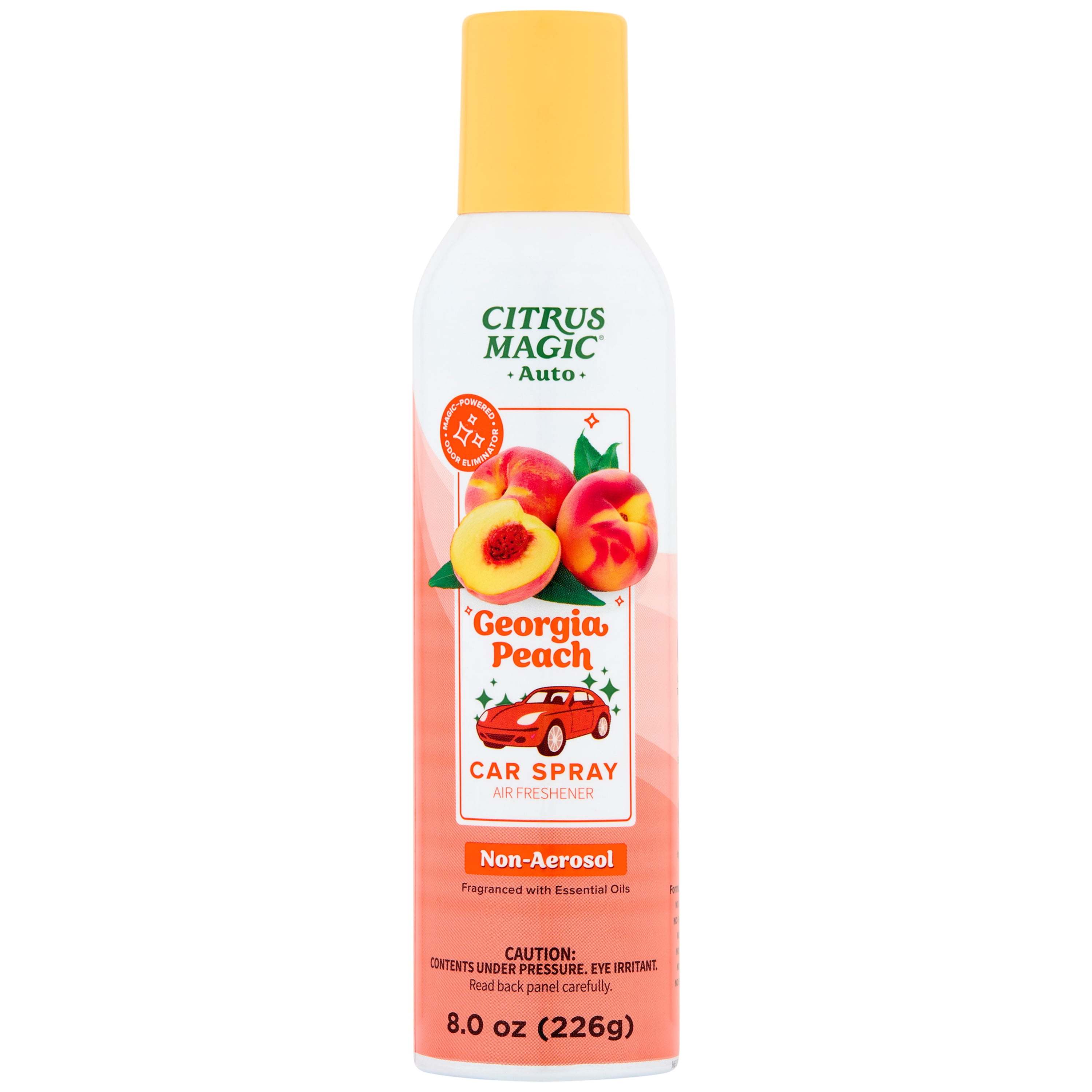 Citrus Magic Auto Odor Eliminating Air Freshener Spray, Georgia Peach, 8-Ounce