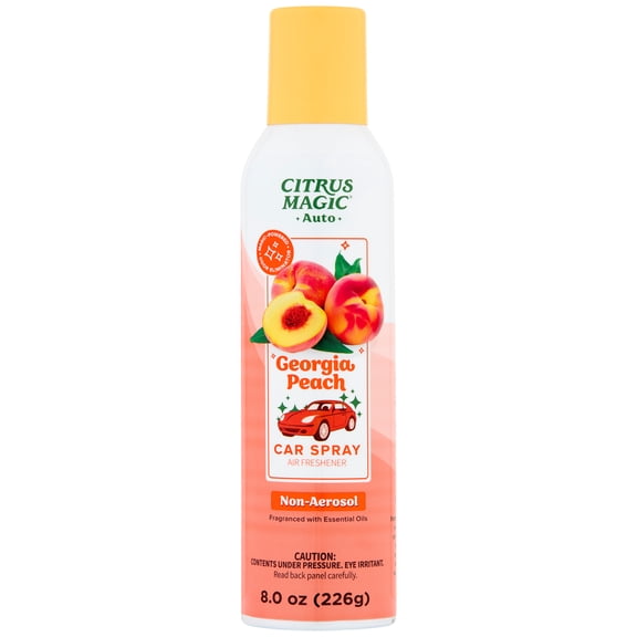 Citrus Magic Auto Odor Eliminating Air Freshener Spray, Georgia Peach, 8-Ounce