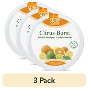 (3 pack) Citrus Magic For Closets Odor Absorbing Solid Air Freshener, Citrus Burst, 8-Ounce
