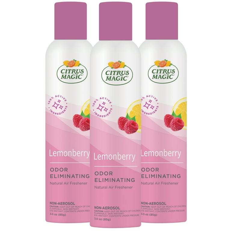 Citrus Magic Natural Odor Eliminating Air Freshener Spray, Lemonberry,  3-Ounce, Pack of 3 
