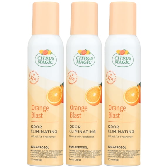 Citrus Magic Odor Eliminating Air Freshener Spray, Orange Blast, 3-Ounce, Pack of 3