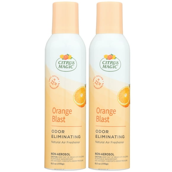 Citrus Magic Odor Eliminating Air Freshener and Room Spray, Orange Blast, 6-Ounce, Pack of 2