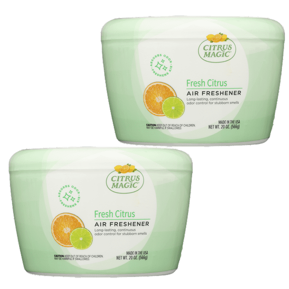 Citrus Magic Odor Absorbing Solid Air Freshener, Fresh Citrus, 20-Ounce, Pack of 2