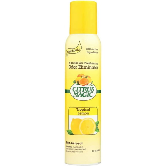 Citrus Magic Odor Eliminating Air Freshener Spray, Tropical Lemon - 3.5 Oz, 6 Pack