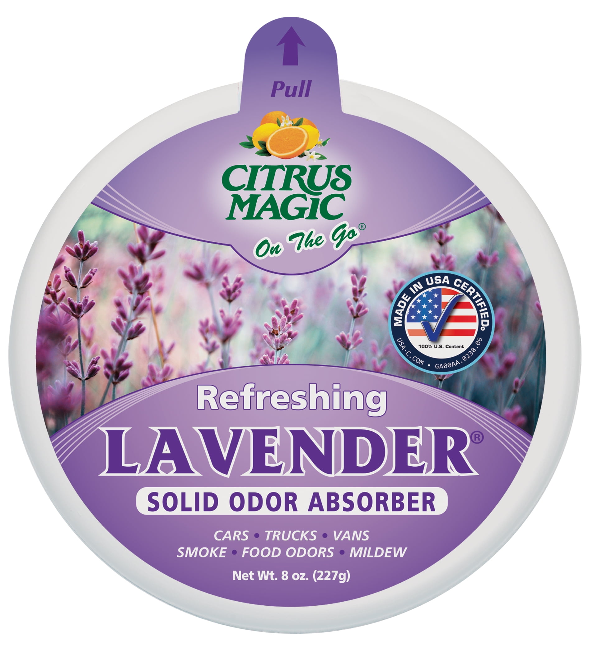 Citrus Magic Auto Odor Absorbing Solid Air Freshener, Calming Lavender, 8-Ounce