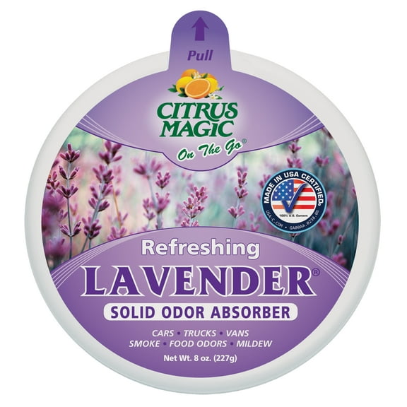Citrus Magic On The Go Odor Absorbing Solid Air Freshener for Auto, Refreshing Lavender, 8-Ounce