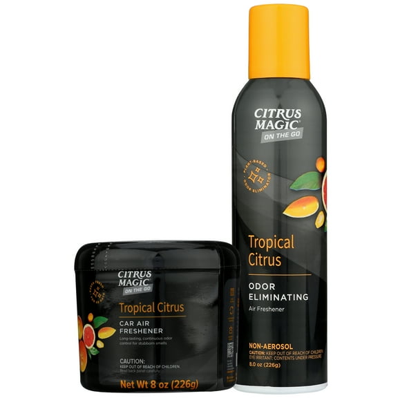 Citrus Magic On the Go Odor Eliminating Spray and Solid Air Freshener, Tropical Citrus