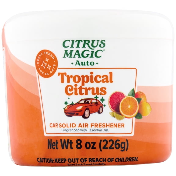Citrus Magic On The Go Solid Air Freshener for Auto, Tropical Citrus, 8 Ounce