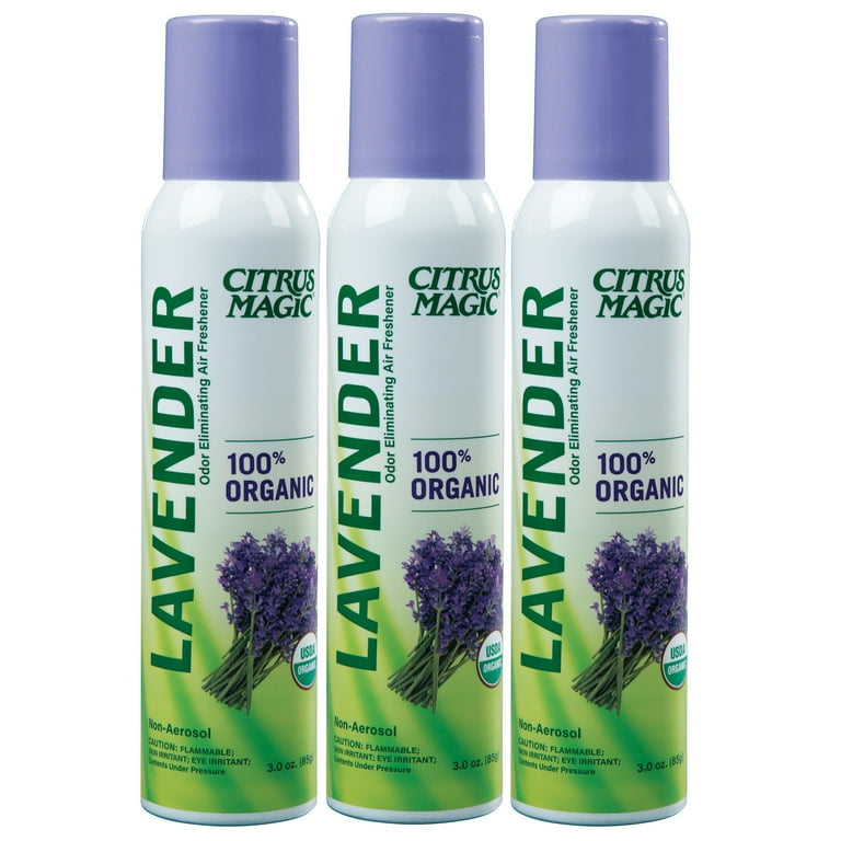 Citrus Magic Organic Natural Odor Eliminating Air Freshener Spray Lavender Eucalyptus 3 Ounce Pack of 3