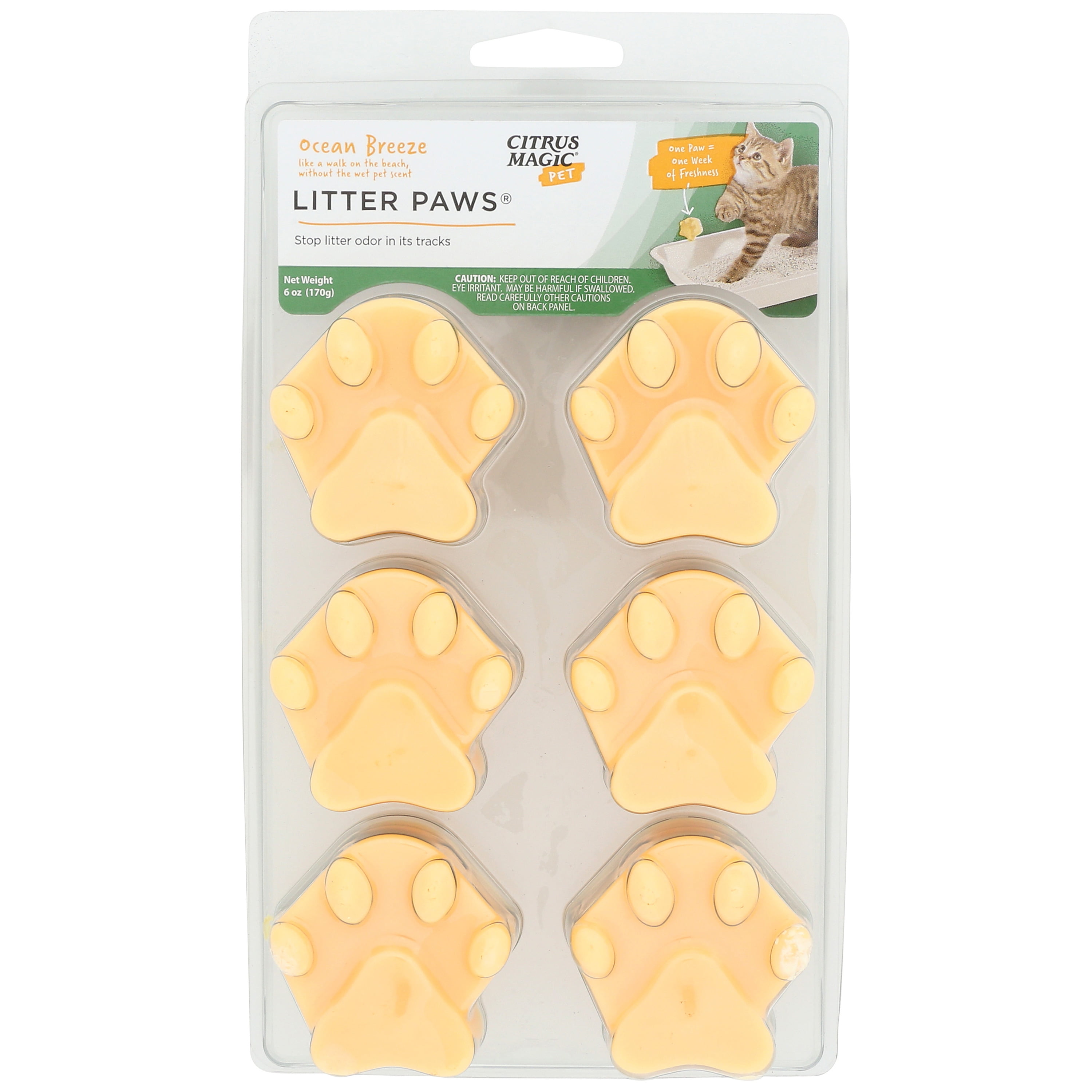 Citrus Magic Pet Odor Control Pods for Litter Ocean Breeze, Pack of 6, 6-Count Each