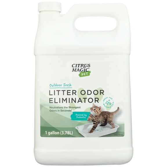 Citrus Magic Pet Probiotic Litter Odor Eliminator, Outdoor Fresh, 1-Gallon