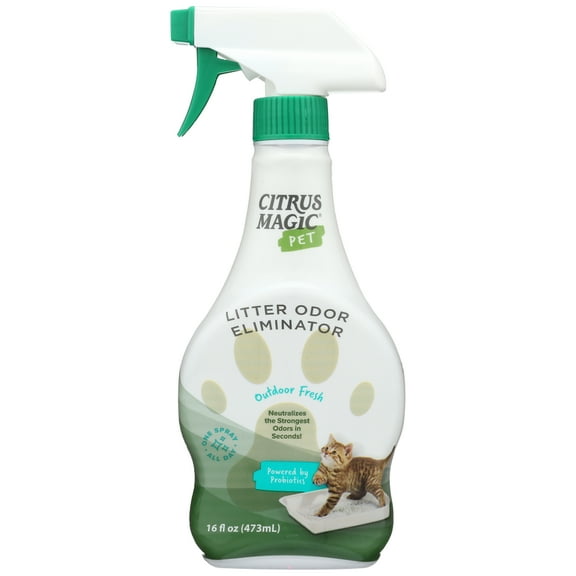 Citrus Magic Pet Probiotic Litter Odor Eliminator, Outdoor Fresh, 16-Fluid Ounce