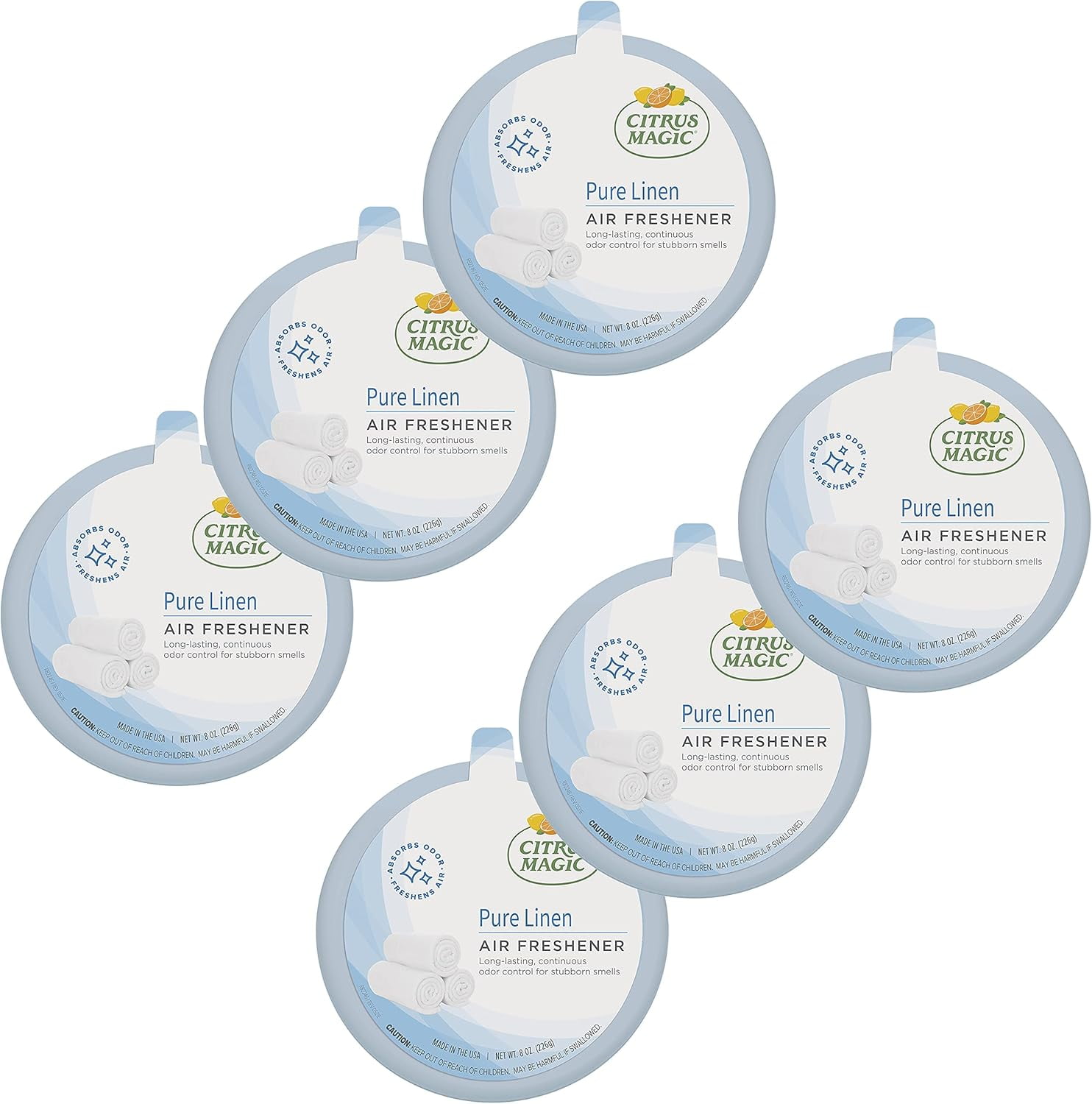 Citrus Magic Solid Air Freshener - Pure Linen - Pack Of 6 - 8 Oz