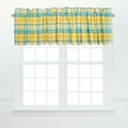 thumbnail image 1 of Citrus Mist Yellow & Blue Plaid 100% Cotton, Set of 2 Window Valances 15" x 72", 1 of 4