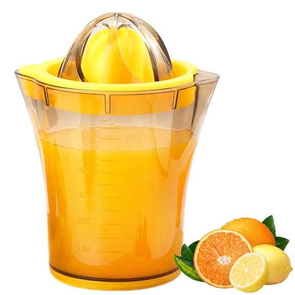 Citrus Orange Juicer Manual Lemon Lime Squeezer, Hand Lemon and Lime Juicer and Reamer with 20 OZ Bowl, 2 Pour Spouts