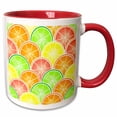 thumbnail image 1 of 3drose, Citrus Scallop Pattern, 11oz Two-tone Red Mug, 1 of 6