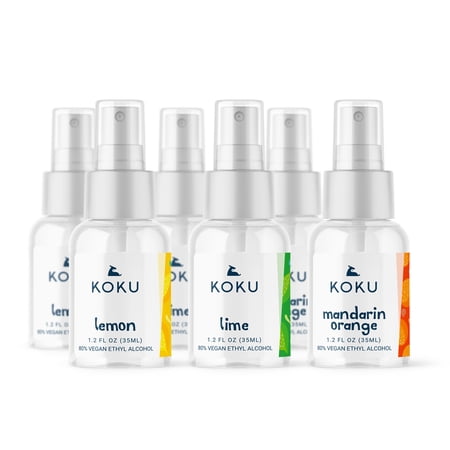 Citrus Set 3 - Pack of 6 Lemon-Lime-Mandarin Orange Scented Hand Sanitizer Spray 6x1.2 Fl. Oz. (Two of Each)