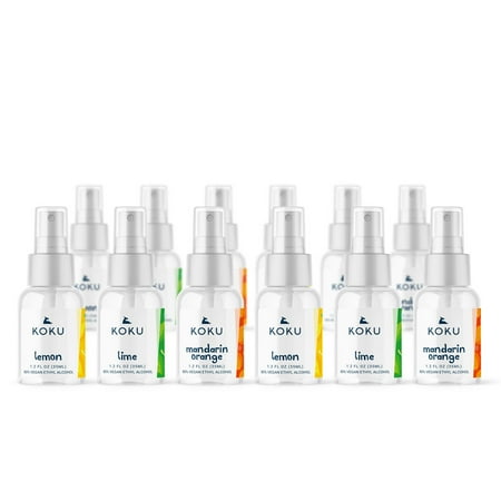Citrus Set 5 - Pack of 12 Lemon-Lime-Mandarin Orange Scented Hand Sanitizer Spray 12x1.2 Fl. Oz. (Four of Each)